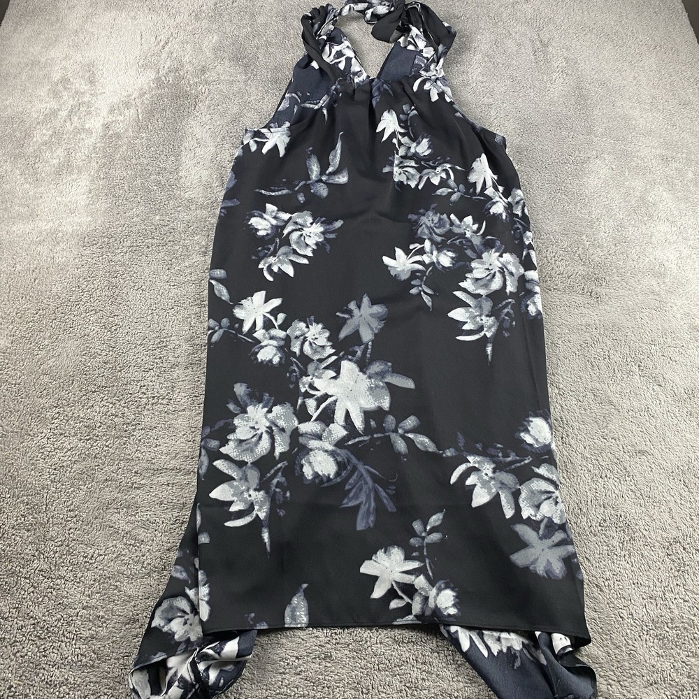 BCBGMaxAzria Asymmetric Halter Dress Womens Size Medium Black